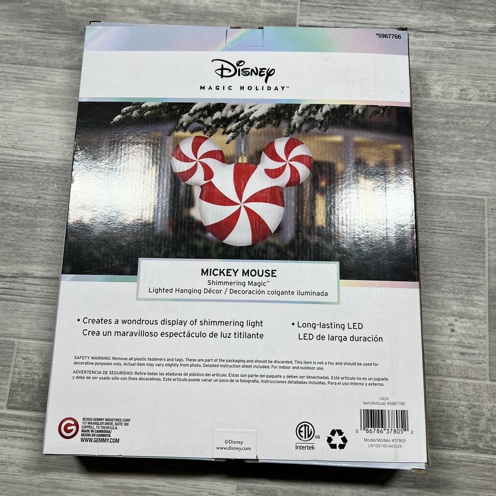 Disney 11.93 In Hanging Decoration Mickey Mouse LED Holiday Christmas Light New - Picture 5 of 5